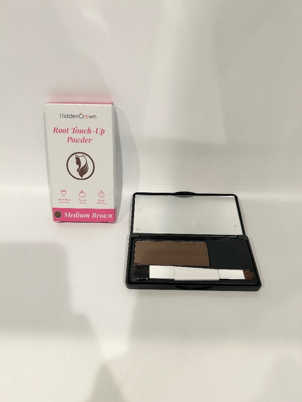 Hidden Crown Root Touch-Up Powder Medium Brown Water Resistant NWT